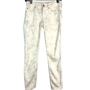 GAP Jeans Womens Size 25 1969 Always Skinny White Floral Boho Denim‎ Cottagecore